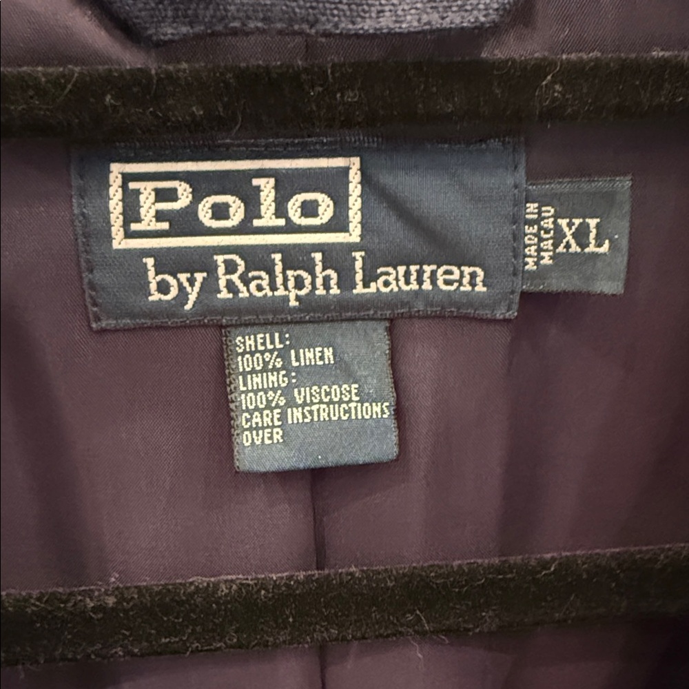 Polo by Ralph Lauren Navy Blazer 100% Linen - Picture 2 of 3